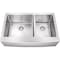 Hardware Resources 35-7/8" Lx20-3/4" Wx10" D Farmhouse/Apron Front 16 Gauge Stainless Steel 60/40 Double Bowl Sink HA225 - alternate 1